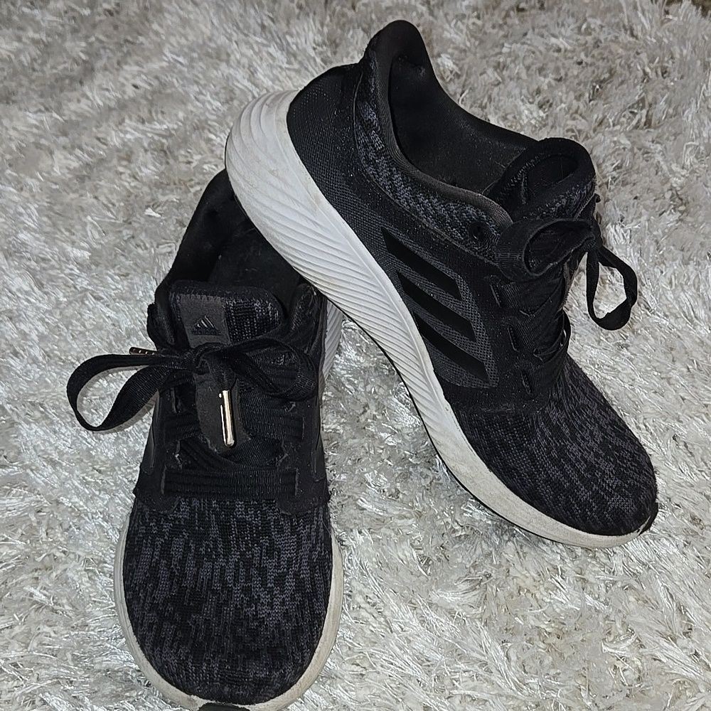 Adidas Womens Black Knit Running Sneakers Lux Edge 6.5 Womens